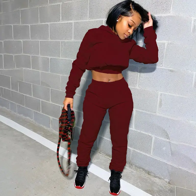2020 Autumn Solid Color Outdoor Leisure Fall Women Clothing All-Match Female Two Piece Suit