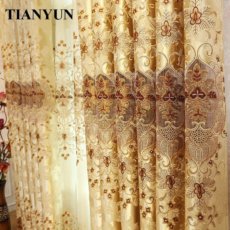 Turkish Curtains Ready Made European Window Velvet Patch Embroidered