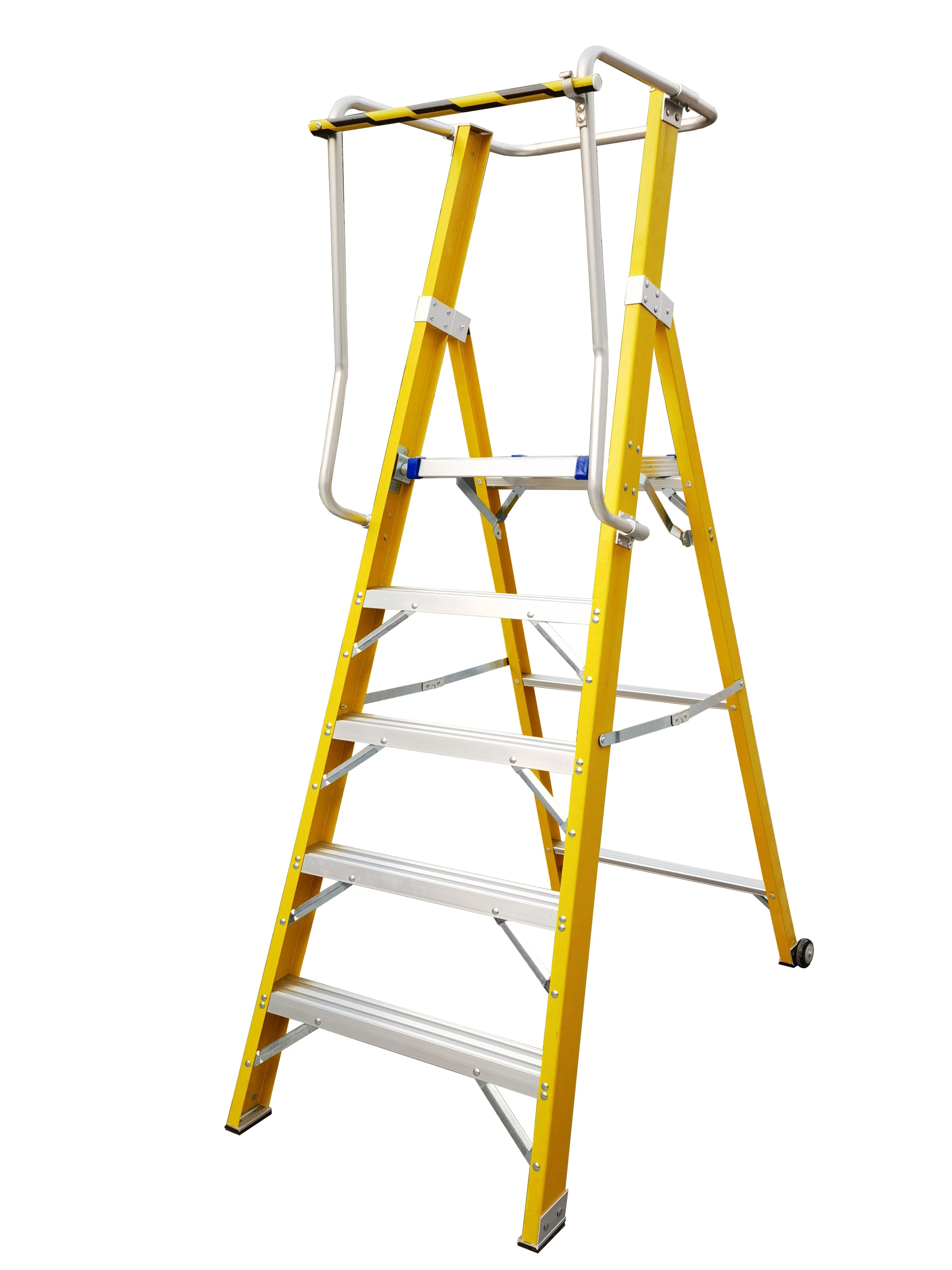 Industrial Mobile Portable Insulated Fiberglass Ladder Platform Step