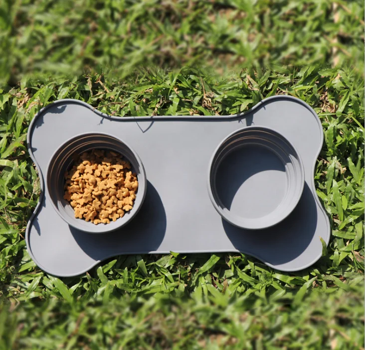New Customized Bpa Free 2020 New Foldable Pet Bowls,Double Silicone