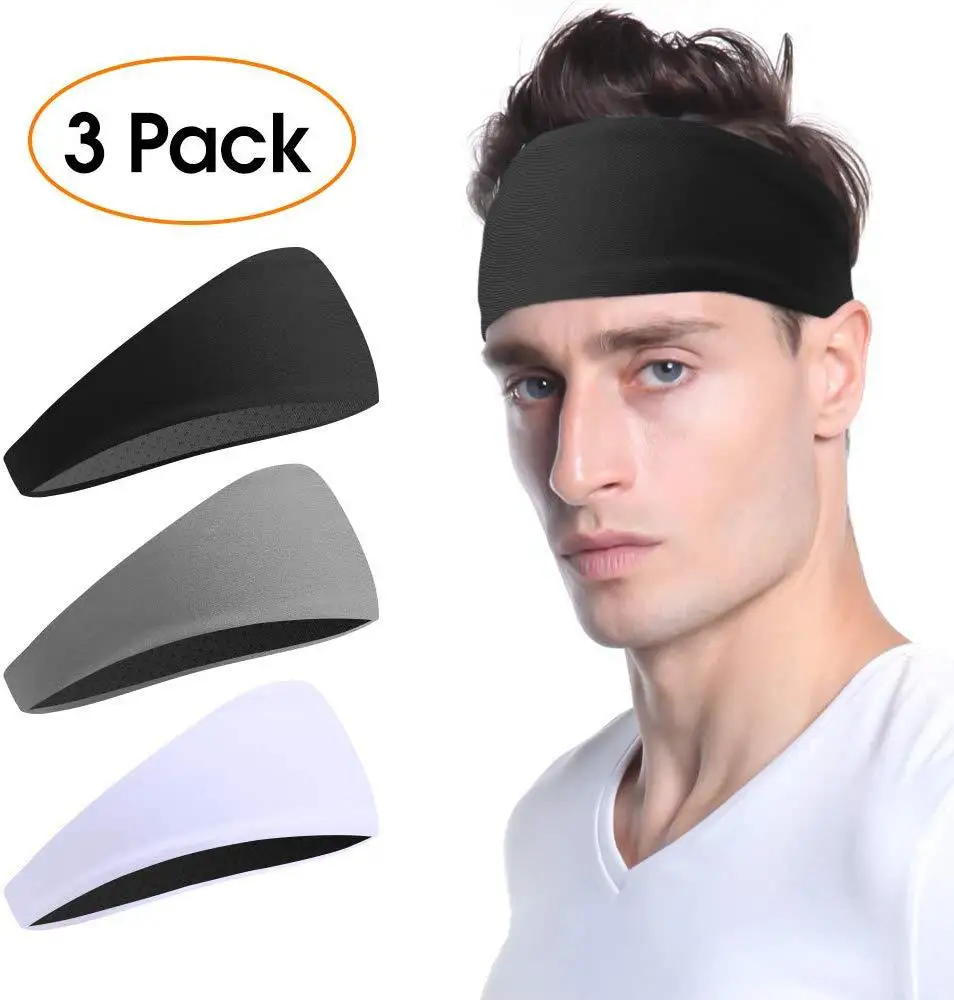 Male New Sport Yoga Headband Sweatband Stretch Outdoor Fitness Elastic Hairband 