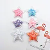 Star Transparent Appliques with Colorful Sequins Following for DIY Hair Clip Accessories Handmade Craft Decoration
