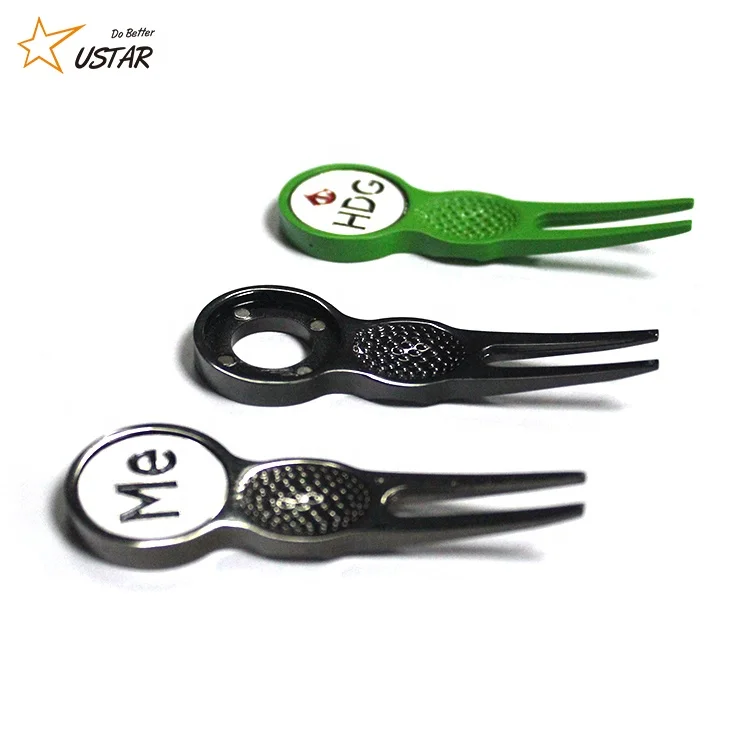 
Wholesale custom golf accessories blank metal bulk personalized golf divot tools with magnet golf ball marker 