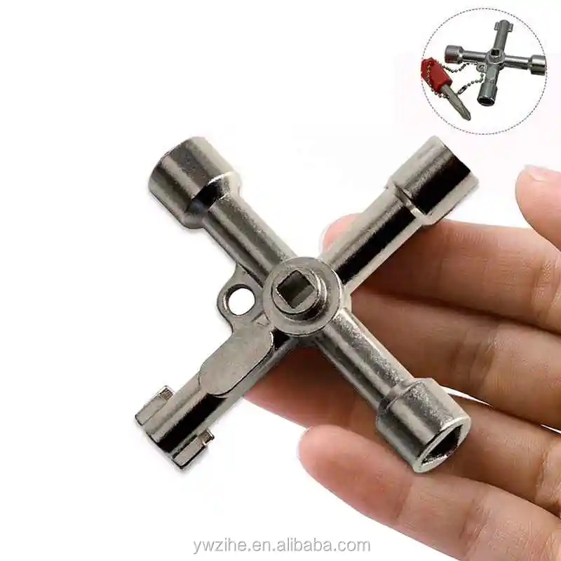 Multifunction 10 in 1 Cross Switch Key Wrench Universal Plumber Wrench for Train Electrical Elevator Cabinet Valve Key Wrench 