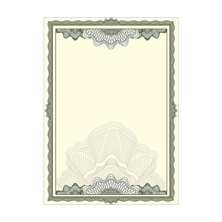 Security line fluorescent watermark paper certificate