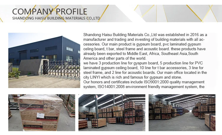 pvc laminated gypsum ceiling tiles