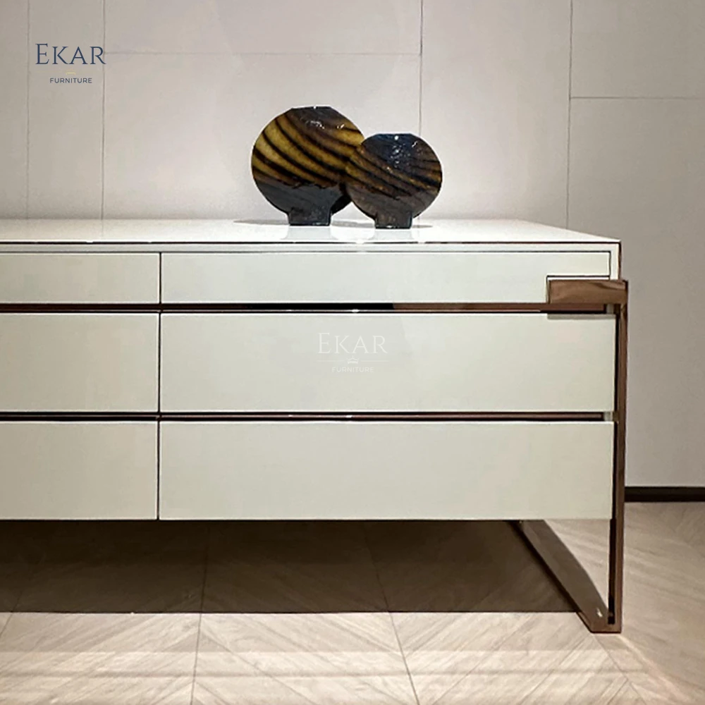 product ekar furniture high grade furniture cabinet wooden board metal frame drawers chest-63