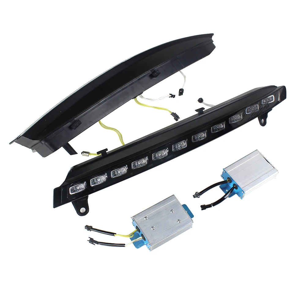 Led Daytime Running Light  Fit For Audi Q7 2006 - 2009 With White DRL Amber Turn Signal Light