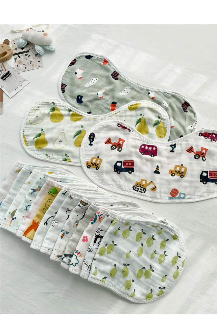 6 Layers Muslin Newborn Burp Cloth Baby Drool Bib 70 Bamboo 30 Cotton