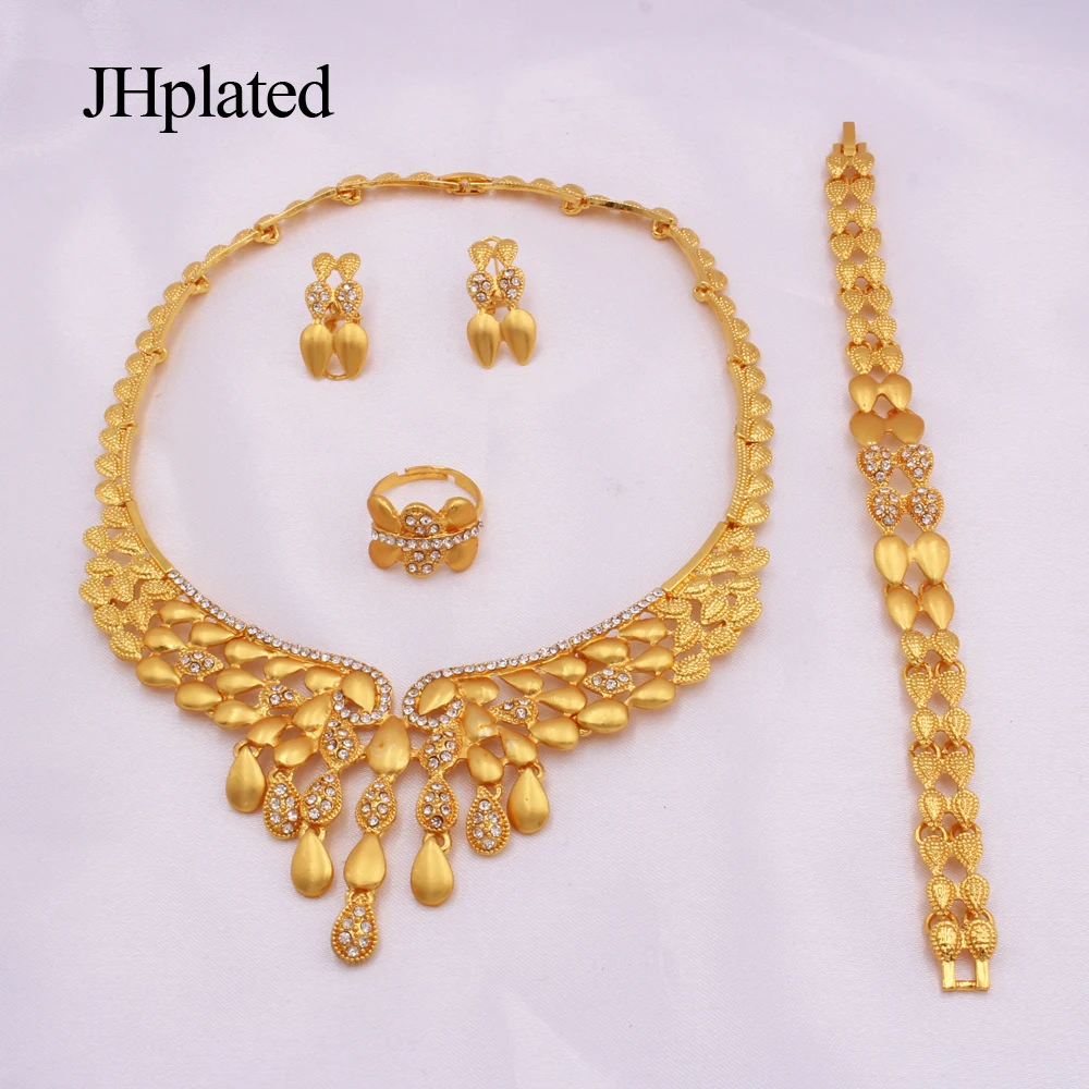 Nigeria 24k Gold Color Jewelry Sets For Women Fine Luxury Necklace