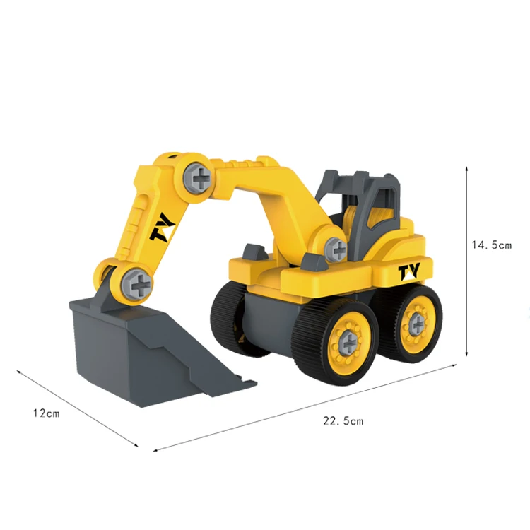 Intelligent Eco Friendly Engineering Truck Toys Plastic Diy Truck Assembly Toys for Kids