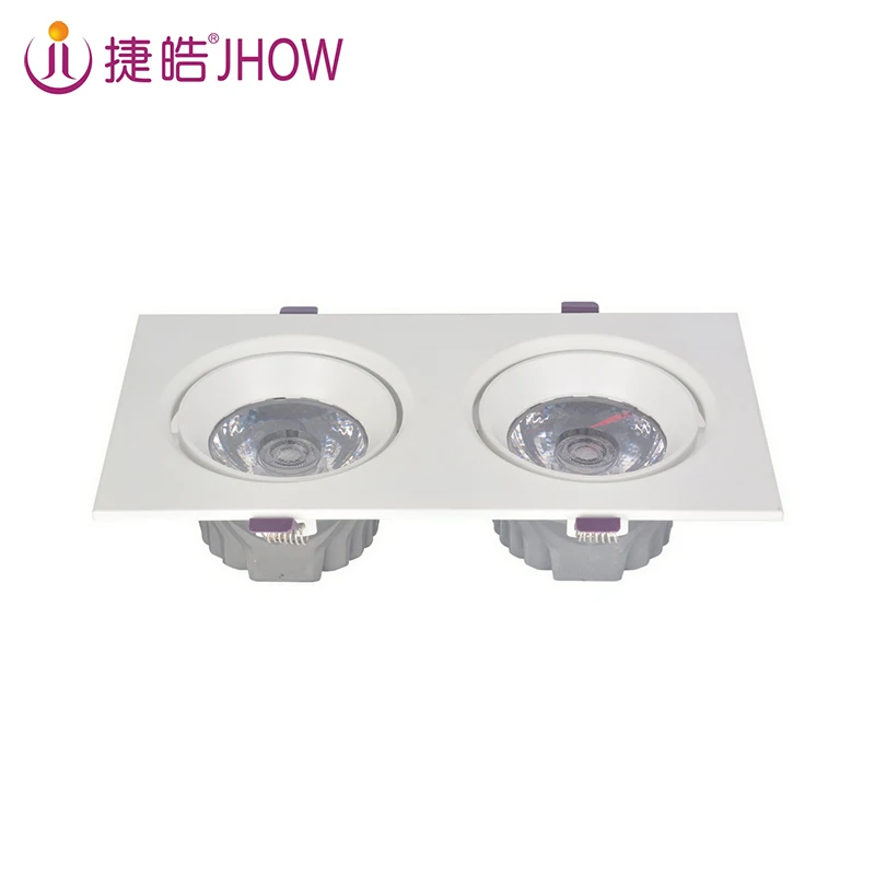 Hot Sales Double Heads Led Cob Grille Spotlight Recessed LED Grille Light for Square