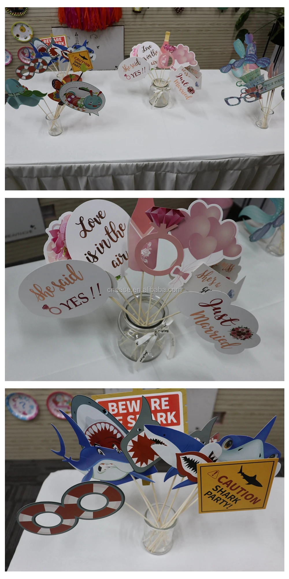 Huancai Tea Party Photo Booth Props - Fun & DIY Decor