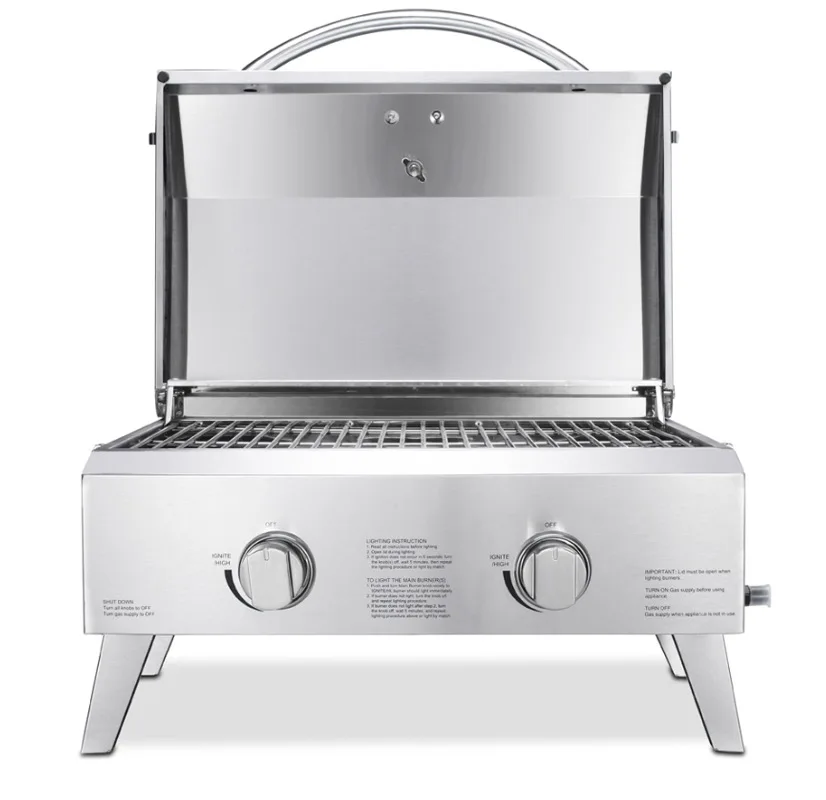 Restaurant Kitchen Adjustable Height Gas Grill Stainless Steel 6 Burner