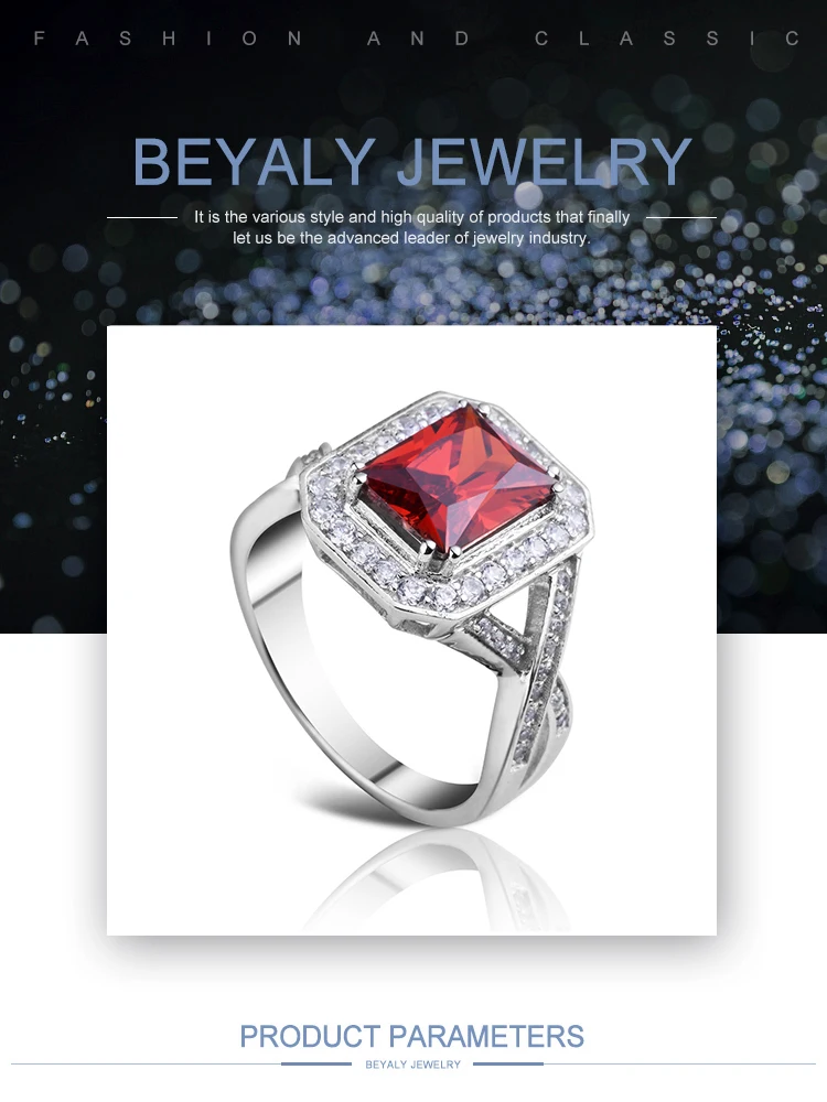 Natural Ruby Silver Ring, Gemstone Ring Ruby Engagement Rings Men Geometric