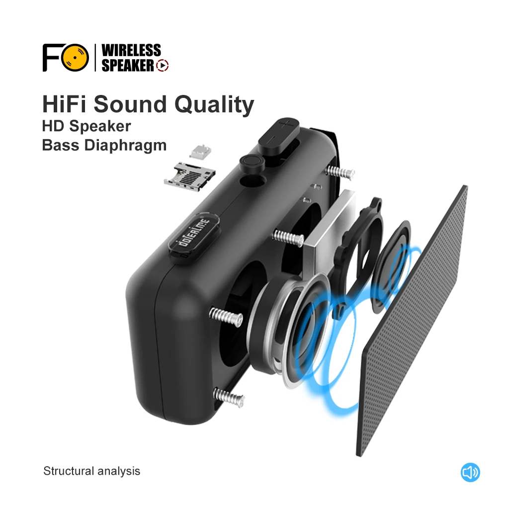 Cheap music mini subwoofer handsfree wireless bluetooths speaker YZF0 with TF card - ANKUX.COM