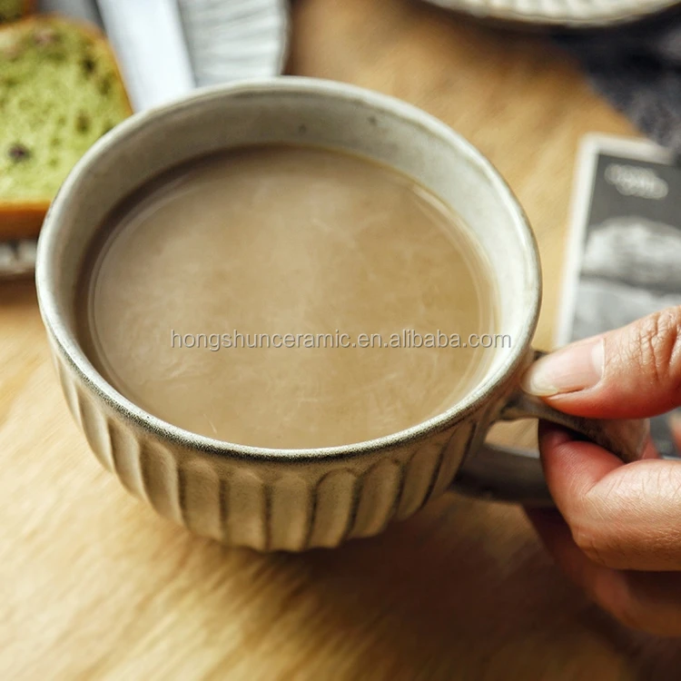 300ml Vintage rust glaze ceramic coarse stoneware mug with tea coffee cup