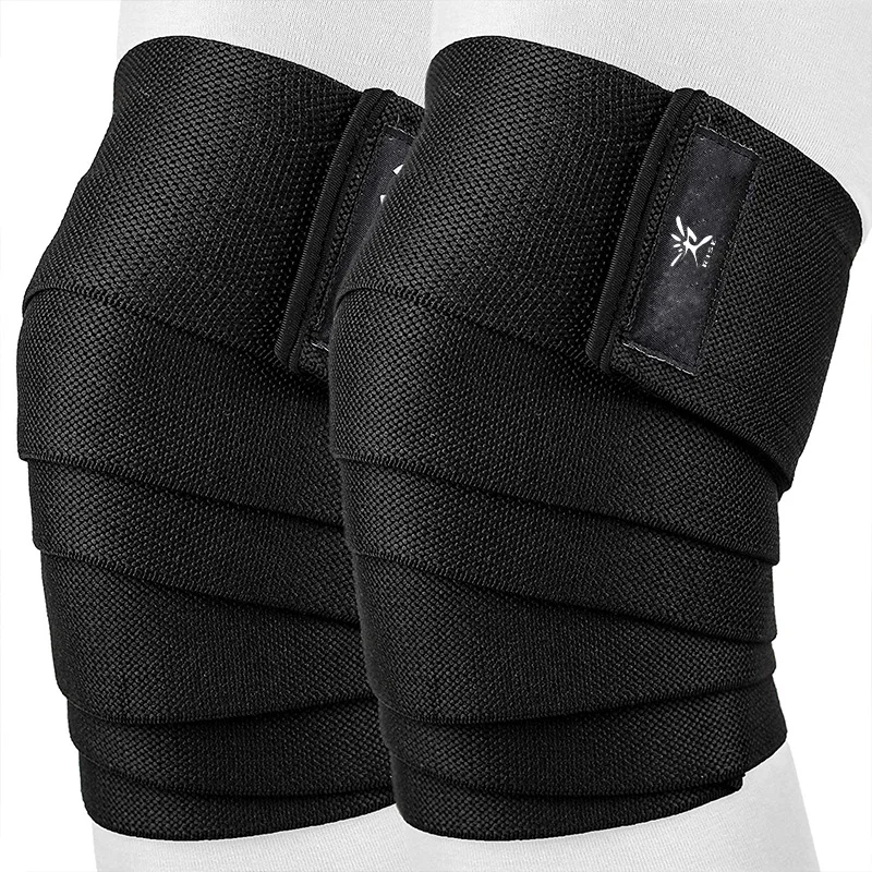Knee straps Knee Wraps with logo customized for Weightlifting Men & Women (pair)