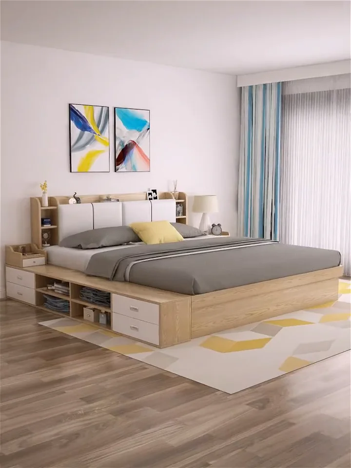 China Wholesale Bed Set Furniture Multifunctional Queen King Size Bed