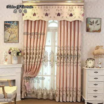 pink curtain fabric