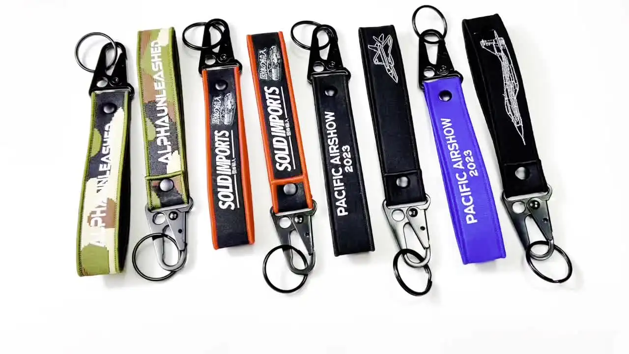 Tactical Gear Woven Fabric Clip Carabiner Keychains Key Holder