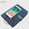 LED Light 8000 mAh PU Leather Power Bank Wireless Charging Notebook With 8/16/32GB U Disk Multifunction Gift set