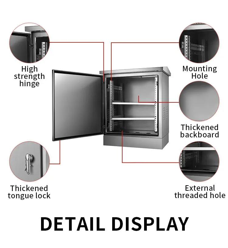 Stainless Steel Silvery Network Server Rack Cabinet Enclosure Outdoor ...