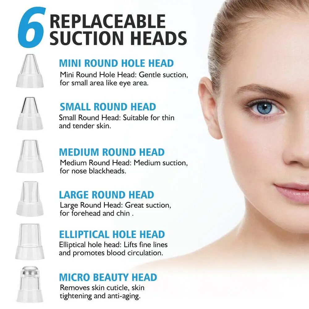 best selling product in usa beauty 6 heads suction pore cleanser acne comedone tool beauty equipment electric blackhead remover