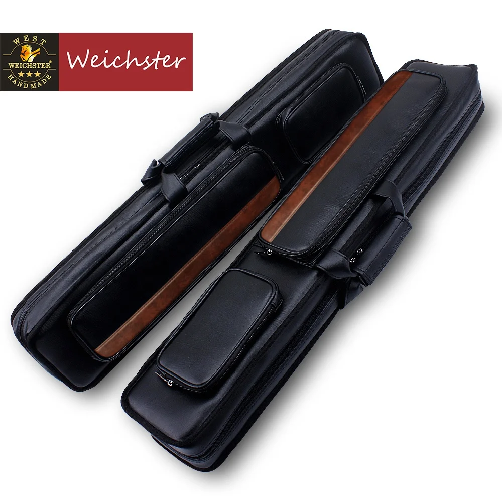 3x6 Billiard Pool Black Brown Cue Case/bag For 3 Butts 6 Shafts 9 Holes