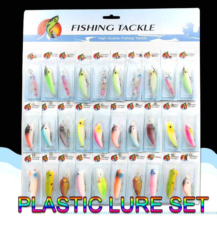 Selco 30piece Saltwater Fishing Lures Tackle Set With Treble Hooks