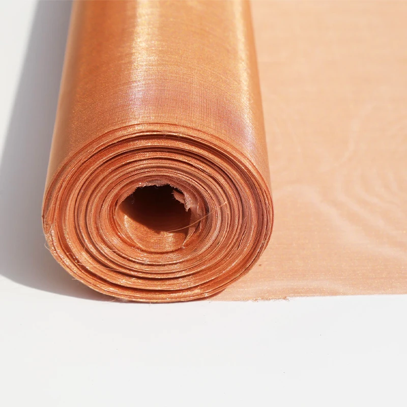 Pure Copper Wire Mesh Screen Fabric For Faraday Cage, EMF RF Shielding, Decorate Facade, Divide Space, Filter