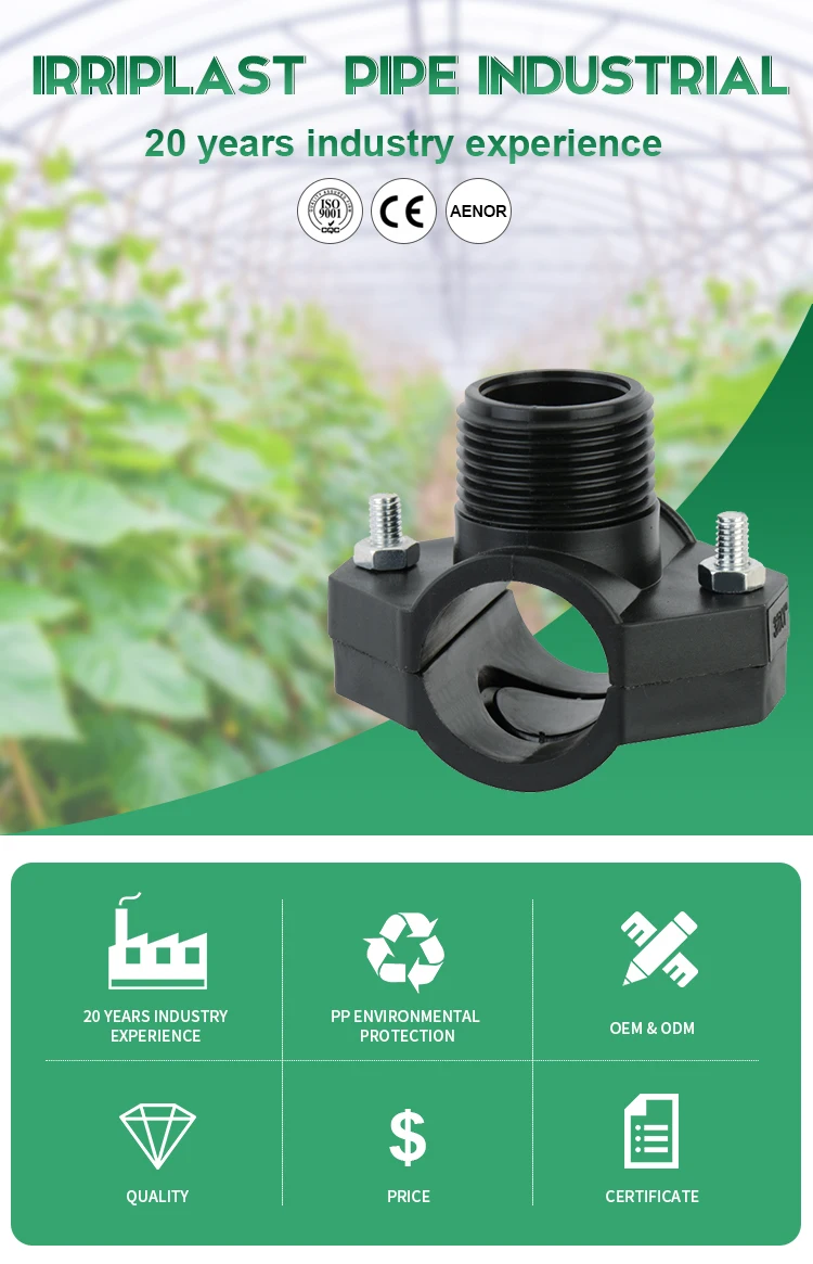 Irriplast Iso17885 Bsp Poly Pipe Fitting Water Supply Irrigation Clamp