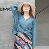 Women Autumn Winter Thick Warm Sweaters V Neck Long Sleeve Pull Femme Tassels Knitted Casual Pullovers Loose Jumpers