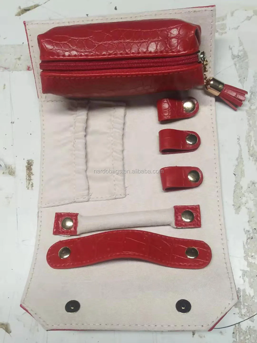 Wholesale Travel Jewelry Organizer Portable Leather Jewelry Roll For