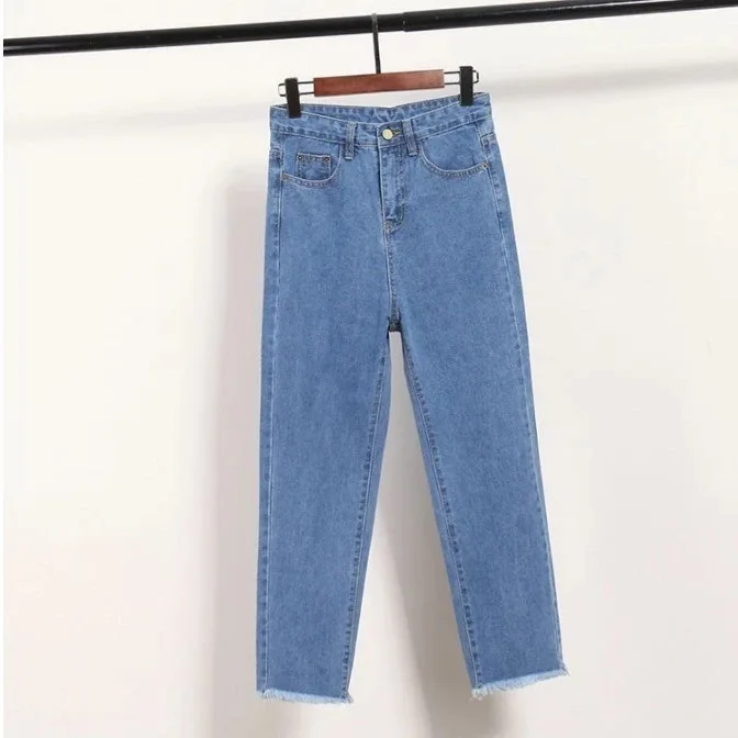 Women Jeans Denim Loose Fit New Style Highwaist With Cropped Pants ...