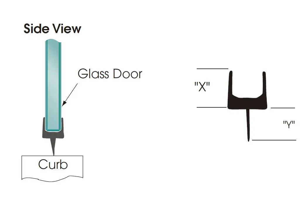Modern Transparent P501BR  Shower Door Waterproof Seal  One-piece Bottom Rail with clear Soft Fin Sweep factory