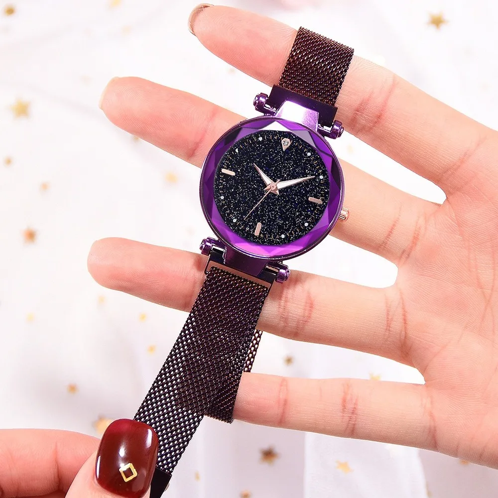 豪华女士手表磁性星空女钟石英手表时尚女士手表手表reloj mujer