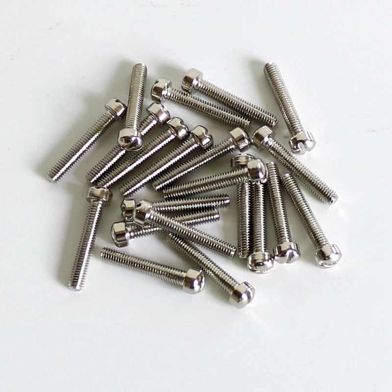 Steel 3*18 Slotted Humbucker Guitar Pickup Pole Screws In Nickel Color