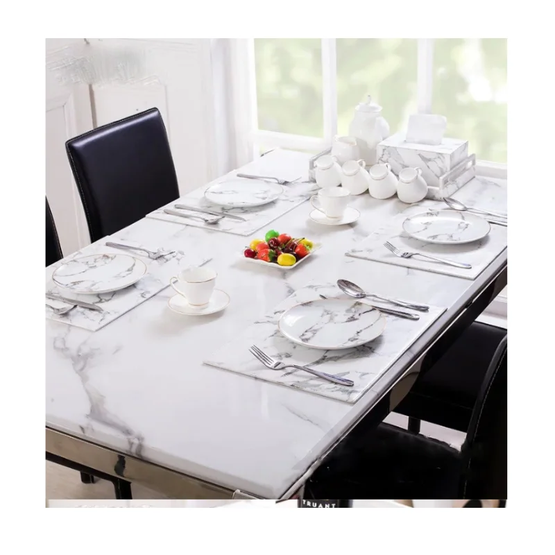 Kitchen Dining Table Mat Waterproof Marble Placemat Leather Table Cloth Mat Buy Kitchen