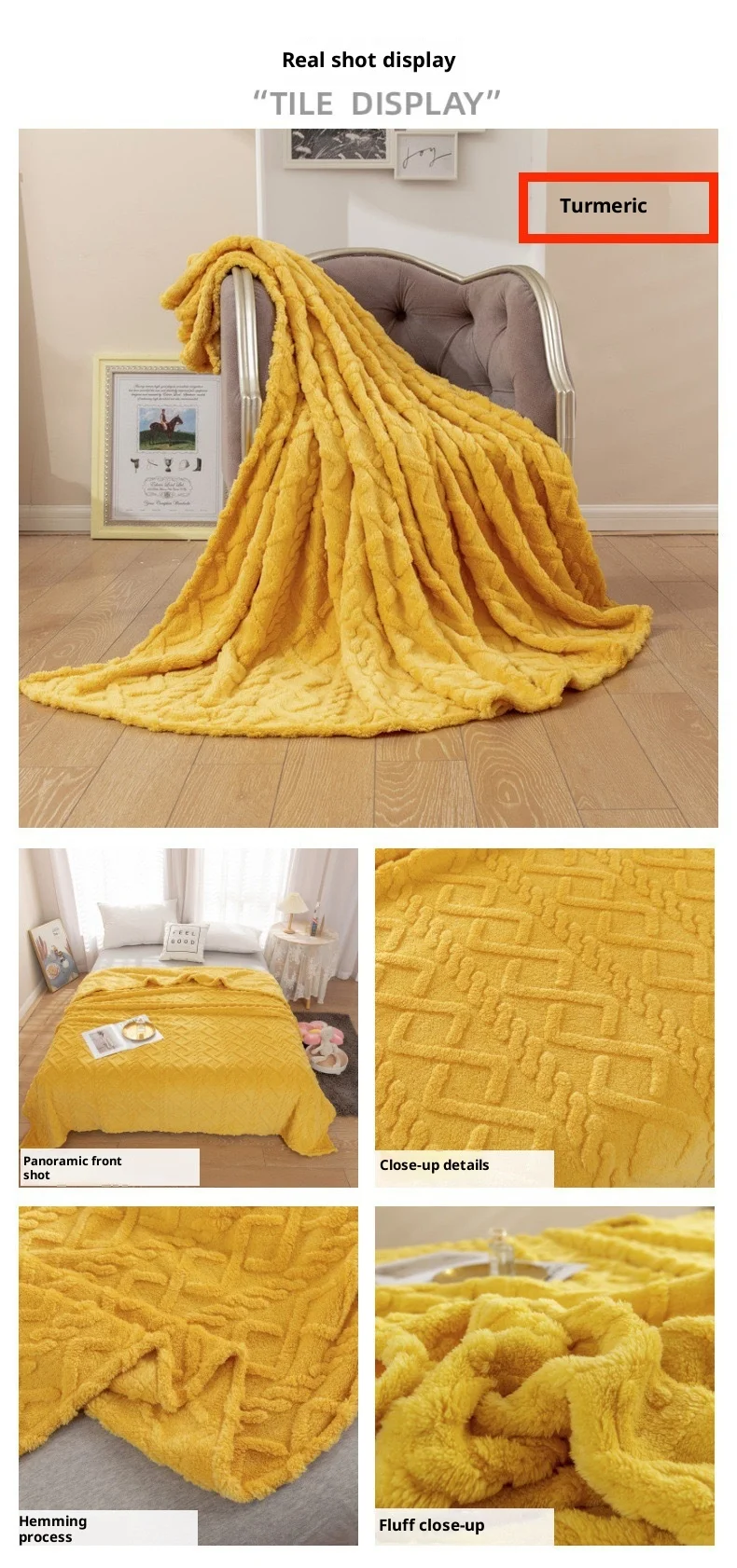 Simple Embroidered Rhombic Knitted Eco-friendly Winter Warm Taffeta Fleece Thickened Blanket manufacture