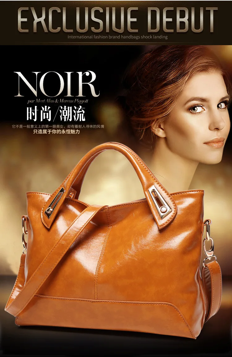 Wholesale Price Handbag China,High Quality Women Waxy Leather Handbag