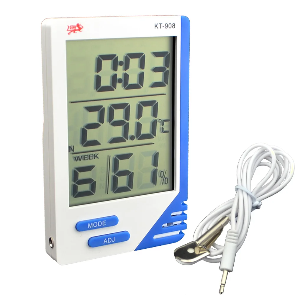 Digital Affichage LCD Humidité Mètre Thermomètre Capteur de Température avec sonde intérieur NEUF
