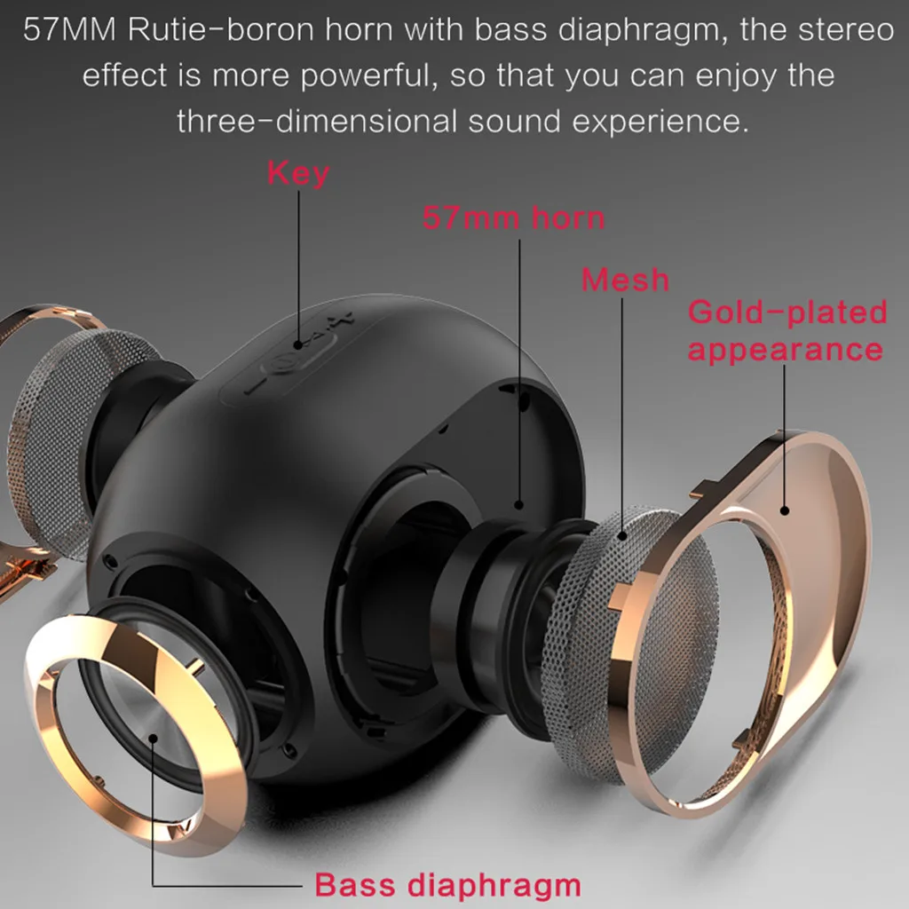 Portable Wireless Bluetooth 5.0 Speaker Stereo Sound FM TF Card USB TWS Speaker Mini Cylindrical Speaker 2019 New - ANKUX.COM