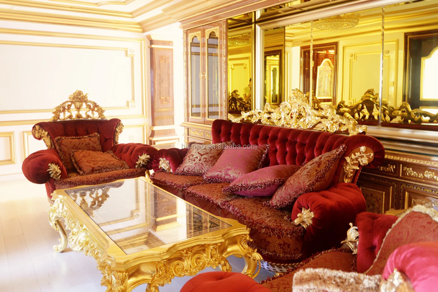 Luxury French Louis Xv Palace Royal Living Room Furniture Rococo 24k