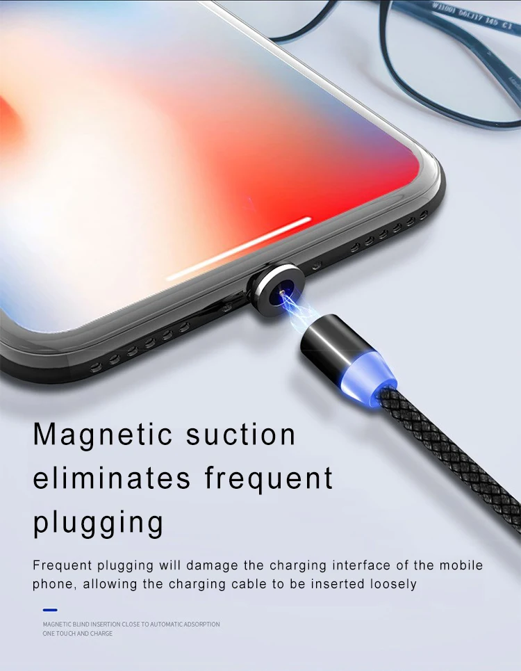 SIPU magnetic usb cable 1m cell phone 3 in 1 usb magnetic cable high quality fast charger cable - ANKUX.COM
