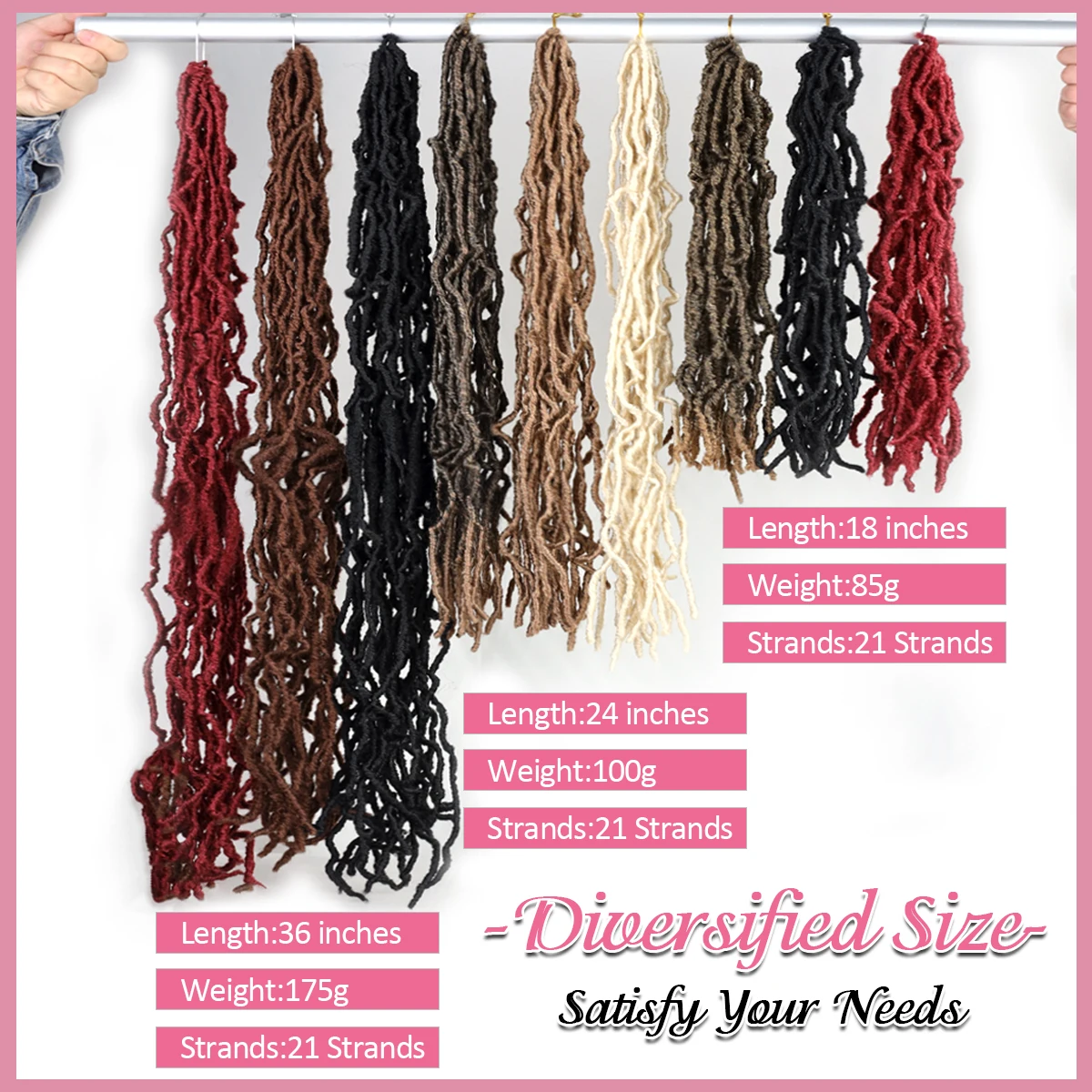 14Inch 18Inch 24Inch 36Inch Soft Nu Faux Locs Crochet Hair Braids ...