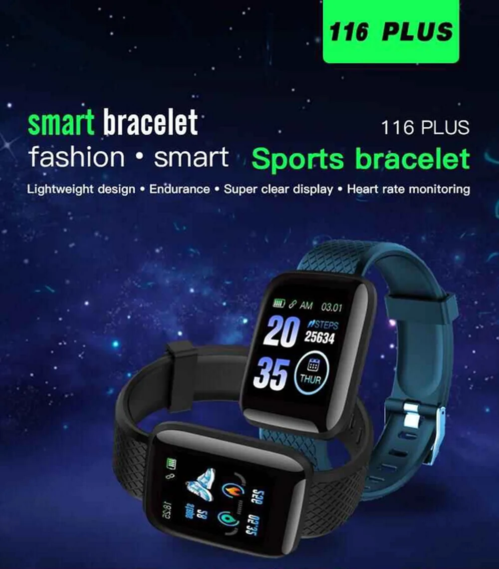 116 plus smartwatch for men women d13s smart wristband blood