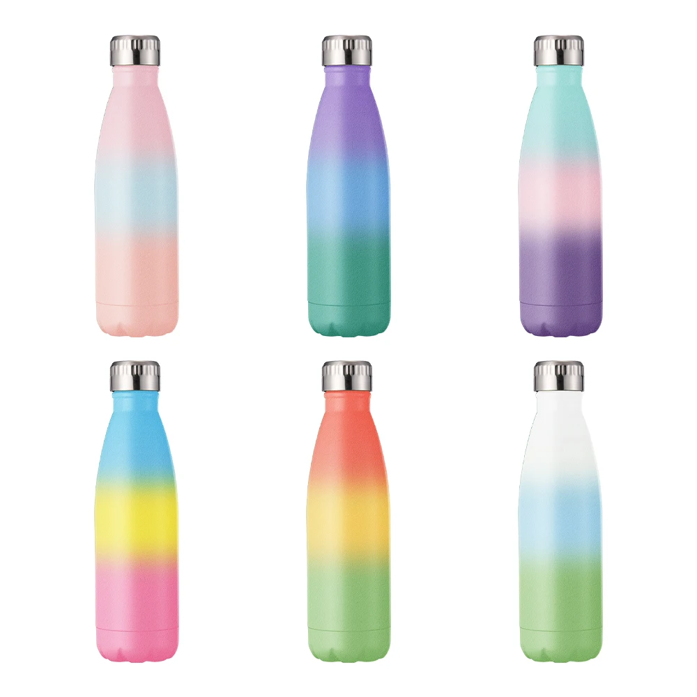 

500ML Reusable wholesale new style change color cups The popular fashion cola style water bottle with lid, Customized color
