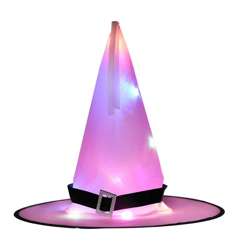 
Halloween party soft lighting up led lights luminous glowing wizard witch hat 