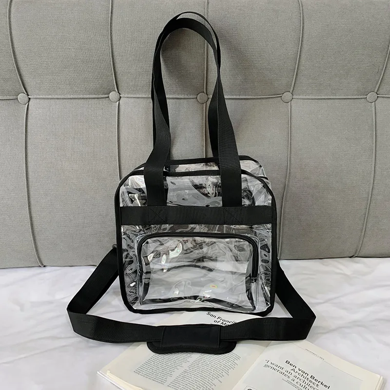 Clear PVC tote bag fashion Large transparenttote bag for shopping portable beach bag
